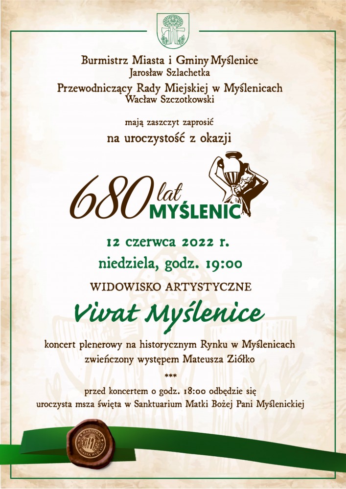 Vivat Myślenice! &#8211; 12 czerwca jubileusz 680-lecia lokacji Myślenic