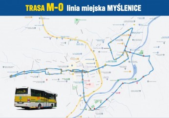 Przebieg trasy linii autobusowej komunikacji miejskiej M-0