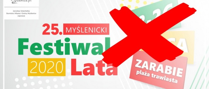 Myślenicki Festiwal Lata 2020 odwołany!