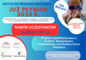 Zapisy na naukę pływania z projektu `Już Pływam` - Edycja 2024