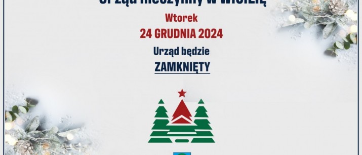 Wigilia 2024: Urząd Miasta i Gminy Myślenice będzie nieczynny